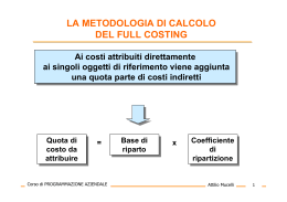 LA METODOLOGIA DI CALCOLO DEL FULL COSTING