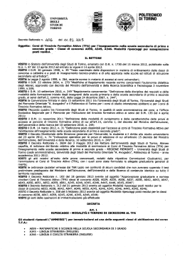 Decreto Rettorale n. 406 dell`11 febbraio 2013 - CIFIS