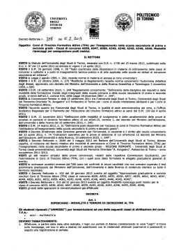 Decreto Rettorale n. 358 del 5 febbraio 2013 - CIFIS