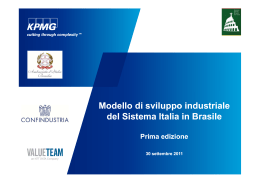 Modelli di sviluppo sistema Italia in Brasile
