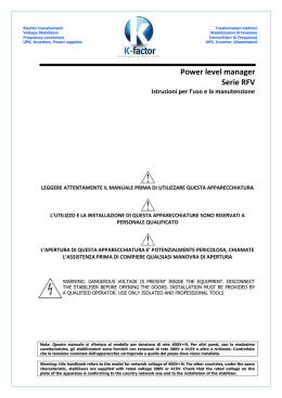 manuale regolatori automatici di tensione RFV "power - k