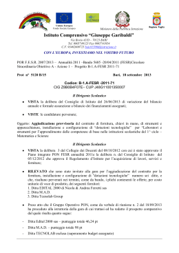 Aggiudicazione Provvisoria Fesr B1A Mat. e