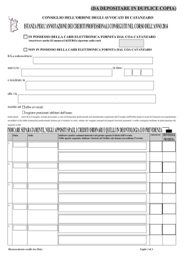 istanza per l`annotazione dei crediti professionali conseguiti nel