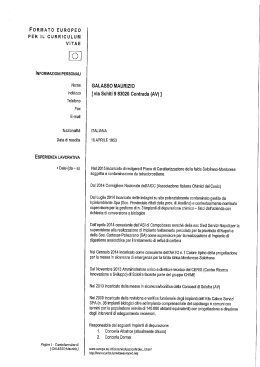 Curriculum Vitae Dott. Galasso Maurizio