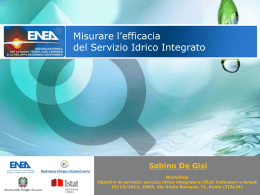 Misurare l`efficacia del Sistema Idrico Integrato