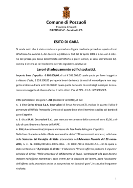 Esito di gara - Comune di Pozzuoli