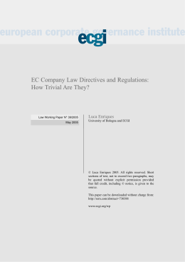 EC Company Law Directives and Regulations: How