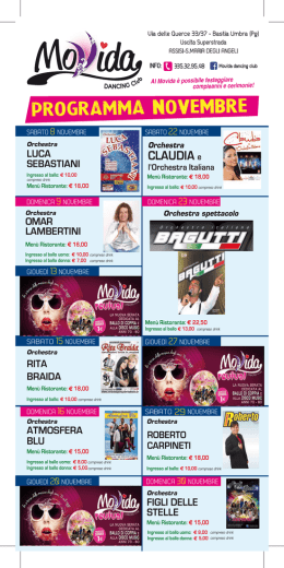 volantino_Novembre 2014 - Ristorante Sala da Ballo Dancing