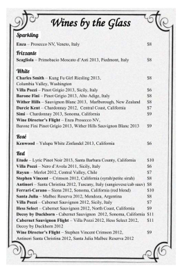 Wines by the Glass - Villa Macri Ristorante