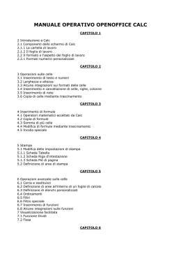 MANUALE OPERATIVO OPENOFFICE CALC