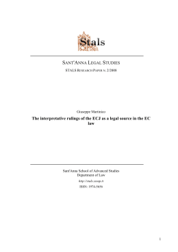 G. Martinico - The interpretative rulings of the ECJ as a legal source