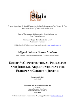 Europe`s Constitutional Pluralism and Judicial Adjudication at the