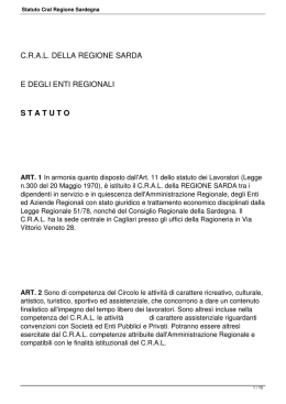 Statuto Cral Regione Sardegna