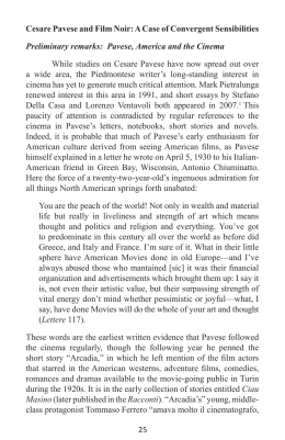 Cesare Pavese and Film Noir: A Case of Convergent Sensibilities.