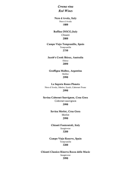 Crvena vina Red Wines
