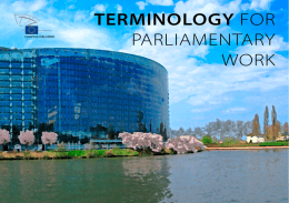 TERMINOLOGY FOR PARLIAMENTARY WORK
