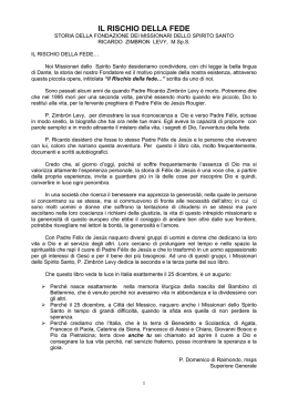 IL RISCHIO DELLA FEDE