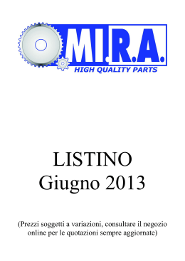 LISTINO Giugno 2013