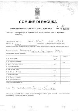 Page 1 VЙRBALE Si DELЙBERAZНDNE DELLA GИUNTA