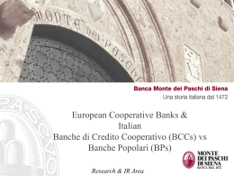 Italian cooperative banks - Banca Monte dei Paschi di Siena S.p.A.