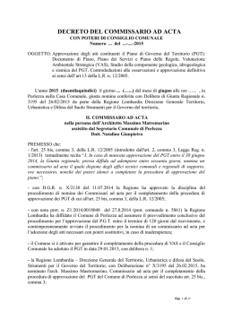 DECRETO DEL COMMISSARIO AD ACTA