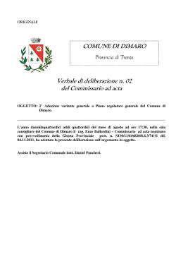 Verbale di deliberazione n. 02 del Commissario ad acta COMUNE