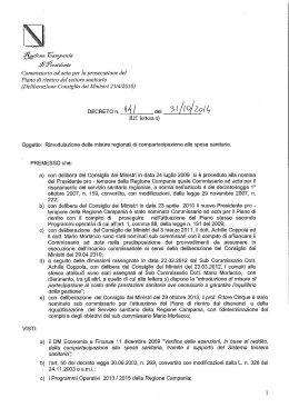 &z`ozzo 6127:: 10122?! Commissario ad acta per la