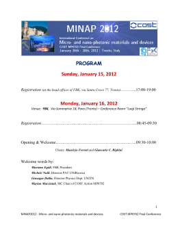 PROGRAM Sunday, January 15, 2012 Monday - MINAP2012