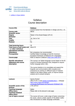 Syllabus Course description