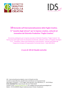 &ldquo;cassetta degli attrezzi&rdquo; per le imprese creative