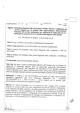 Oggetto: Prestazioni integrative alla convenzione CONSIP "SIGAE 2