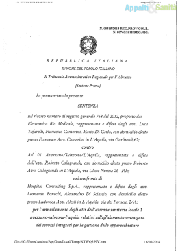 T.A.R. Abruzzo 5/6/2014, n. 515