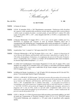 D.R. n. 188 del 27.02.2015 di autorizzazione all`iscrizione al TFA II