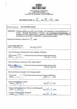 Delibera ammissione candidati n° 22 del 28/01/2016