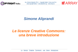 Simone Aliprandi Le licenze Creative Commons: una