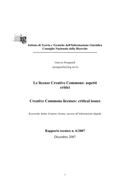 Peruginelli G., Le licenze Creative Commons: aspetti critici