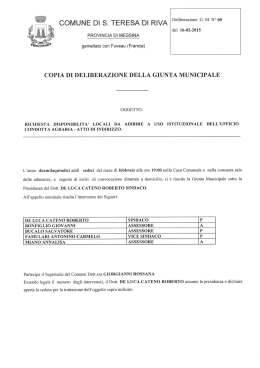 COPIA DI DELIBERAZIONE DELLA GIUNTA MUNICIPALE
