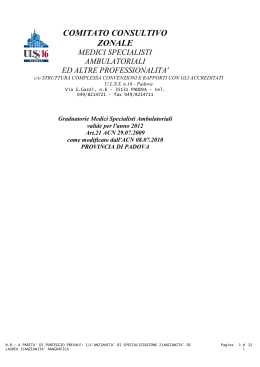 comitato consultivo zonale medici specialisti ambulatoriali ed altre