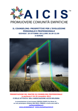 il counseling: prospettive per l`evoluzione personalee