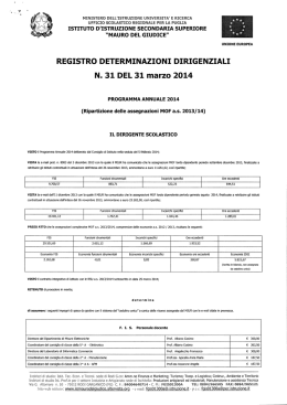 Determina dirigenziale n 31 - Mauro Del Giudice