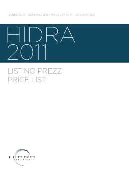LISTINO PREZZI PRICE LIST