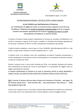 testo avviso pubblico - Area Marina Protetta Portofino