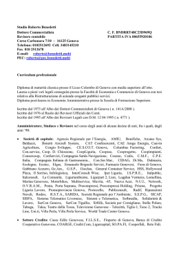 curriculum vitae Benedetti - Dati Aperti Provincia di Genova