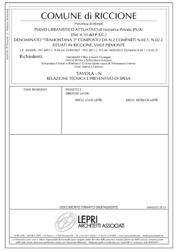 Tavola - N - Relazione tecnica e preventivo di