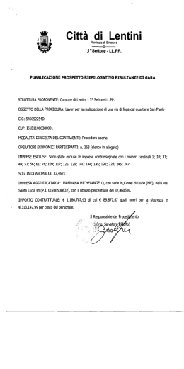 Risultanze di gara - Comune di Lentini