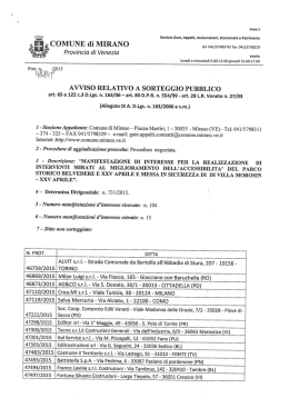 Avviso relativo a sorteggio pubblico