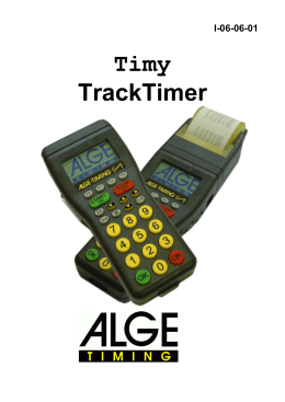 Timy TrackTimer - ALGE Timing GmbH&Co.