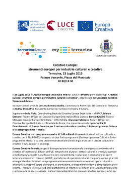 Creative Europe: strumenti europei per industrie culturali e creative
