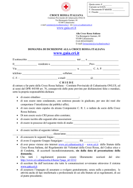 Modulo di Iscrizione alla Croce Rossa Italiana