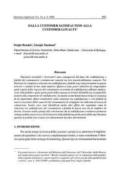 Dalla customer satisfaction alla customer loyalty
